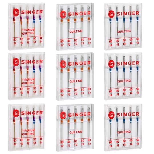 SINGER® Titanium & Standard Quilting Sewing Machine Needles, 45ct.